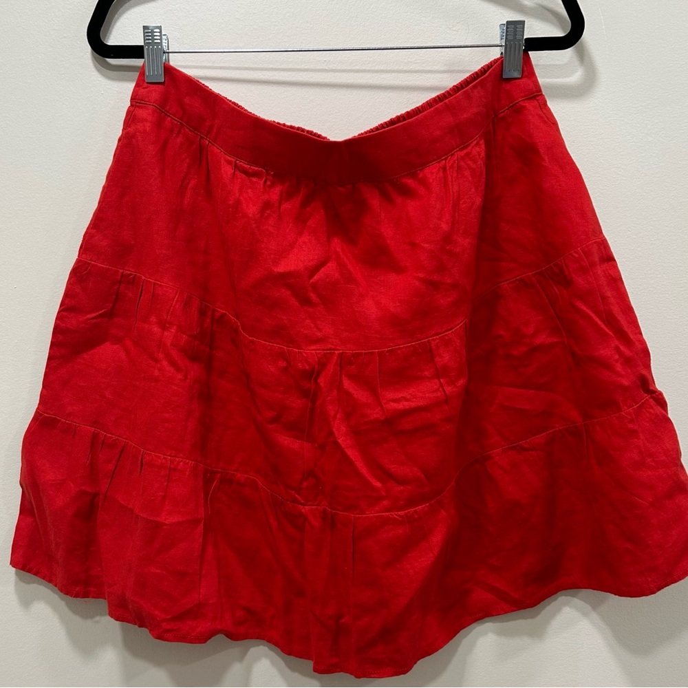 Boden Red Tiered Skirt
